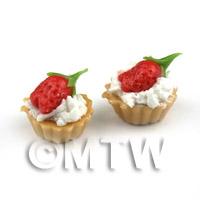 Dolls House Miniature Loose Whole Strawberry and Cream Tart