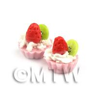 Dolls House Miniature Loose Handmade Strawberry and Kiwi Tart