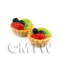 Dolls House Miniature Loose Handmade Black Cherry and Kiwi Tart