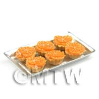 6 Loose Dolls House Miniature  Candied Orange Tarts on a Tray