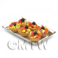 6 Loose Dolls House Miniature  Tropical Fruit Tarts on a Tray 