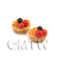 Dolls House Miniature Loose Handmade Red Cherry and Orange Tart