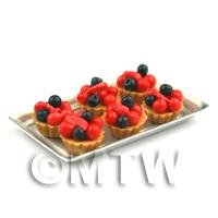 6 Loose Dolls House Miniature  Very Berry Tarts on a Tray