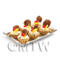 6 Loose Dolls House Miniature  Lemon and Chocolate Tarts on a Tray