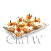 6 Loose Dolls House Miniature  Mixed Fruit Tarts Tarts on a Tray 