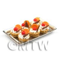 6 Loose Dolls House Miniature  Chocolate Orange Tarts on a Tray