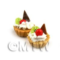 Dolls House Miniature Loose Handmade Chocolate Kiwi Tart