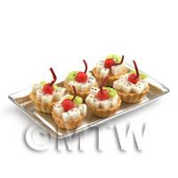 6 Loose Dolls House Miniature  Dragon Fruit Tarts on a Tray 