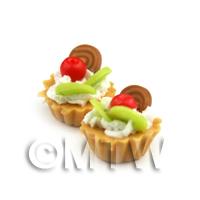 Dolls House Miniature Loose Handmade Chocolate Kiwi Swirl Tart