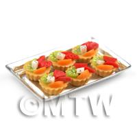 6 Loose Dolls House Miniature  Mixed Fruit Tarts on a Tray