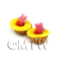 Dolls House Miniature Loose Handmade Pineapple and Pink Star Tart