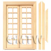 Dolls House Miniature 14 Pane Double French Doors