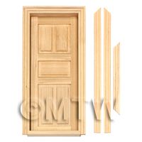 Dolls House Miniature Internal 5 Panel Wood Door