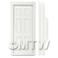 Dolls House Miniature White 6 panel interior door
