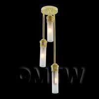 Dolls House Miniature Modern hanging light with 3 decorative tubular