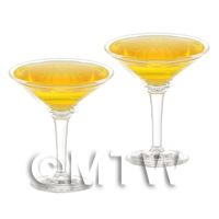 2 Miniature Orange Blossom No.1 Cocktails In Martini Glasses