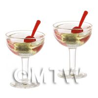 2 Miniature Astoria Cocktails In Curved Martini Glasses 