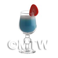 Miniature Hawaiian Blue Cocktail in a Handmade Glass 