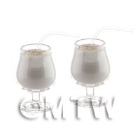 2 Miniature Brandy Alexander Cocktails In Brandy Glasses 