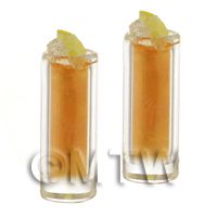 2 Miniature Apricot Breeze Cocktails In a Long Glass