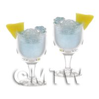 2 Miniature  Disco Fizz Cocktail In Handmade Glasses 
