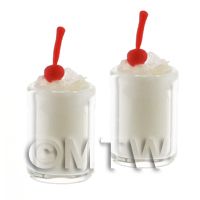 2 Miniature White Russian Cocktails In Long Glasses