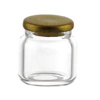 Dolls House Miniature Small Hand Blown Clear Jar With Metal Lid 