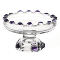 Dolls House Miniature Purple Glass Single Tier Cake Stand 