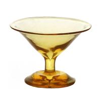 Dolls House Miniature Handmade Amber Martini Glass