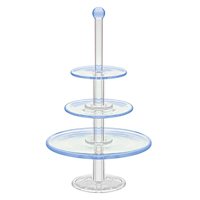 Dolls House Miniature Handmade 3 Tier Blue Glass Cake Stand