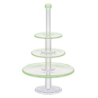 Dolls House Miniature  Handmade 3 Tier Green Glass Cake Stand