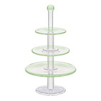 Dolls House Miniature Handmade 3 Tier Green Glass Cake Stand 