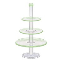 Dolls House Miniature Handmade 3 Tier Green Glass Cake Stand 