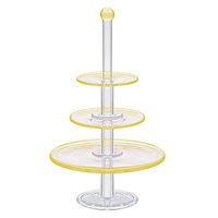 Dolls House Miniature Handmade 3 Tier Yellow Glass Cake Stand