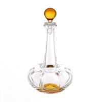 Dolls House Miniature Handmade Orange Based Clasp Style Glass Decanter