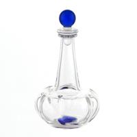 Dolls House Miniature Handmade Blue Based Clasp Style Glass Decanter