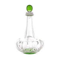 Dolls House Miniature Handmade Green Based Clasp Style Glass Decanter