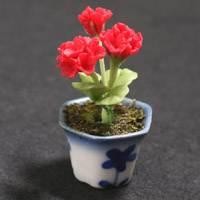 Dolls House Miniature Red Geranium 