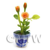 Dolls House Miniature Orange Roses 