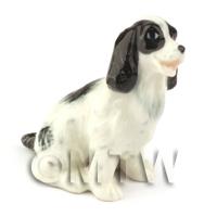 Dolls House Miniature Ceramic Sitting Cocker Spaniel 