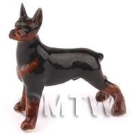 Dolls House Miniature Ceramic Adult Doberman Dog