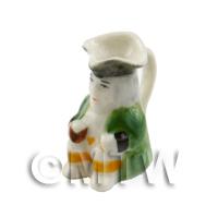 Dolls House Miniature Handmade Green Ceramic Toby Jug