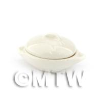 Dolls House Miniature White ceramic tureen/vegetable serving dish