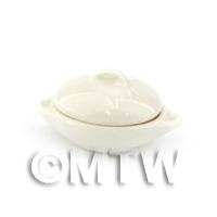 Dolls House Miniature White ceramic tureen/vegetable serving dish