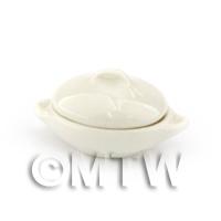 Dolls House Miniature Small ceramic tureen/vegetable dish and lid