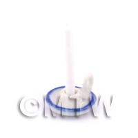 Dolls House Miniature Handmade Ceramic Candle Holder