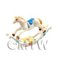 Dolls House Miniature Beautiful Handmade Ceramic Rocking Horse 