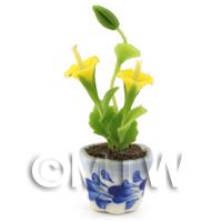 Dolls House Miniature Yellow Hibiscus 