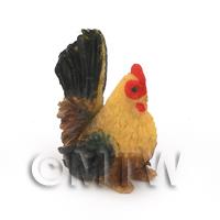 Dolls House Miniature Black And Yellow Hen