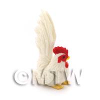 1/12th scale - Dolls House Miniature Handmade White Cockerel